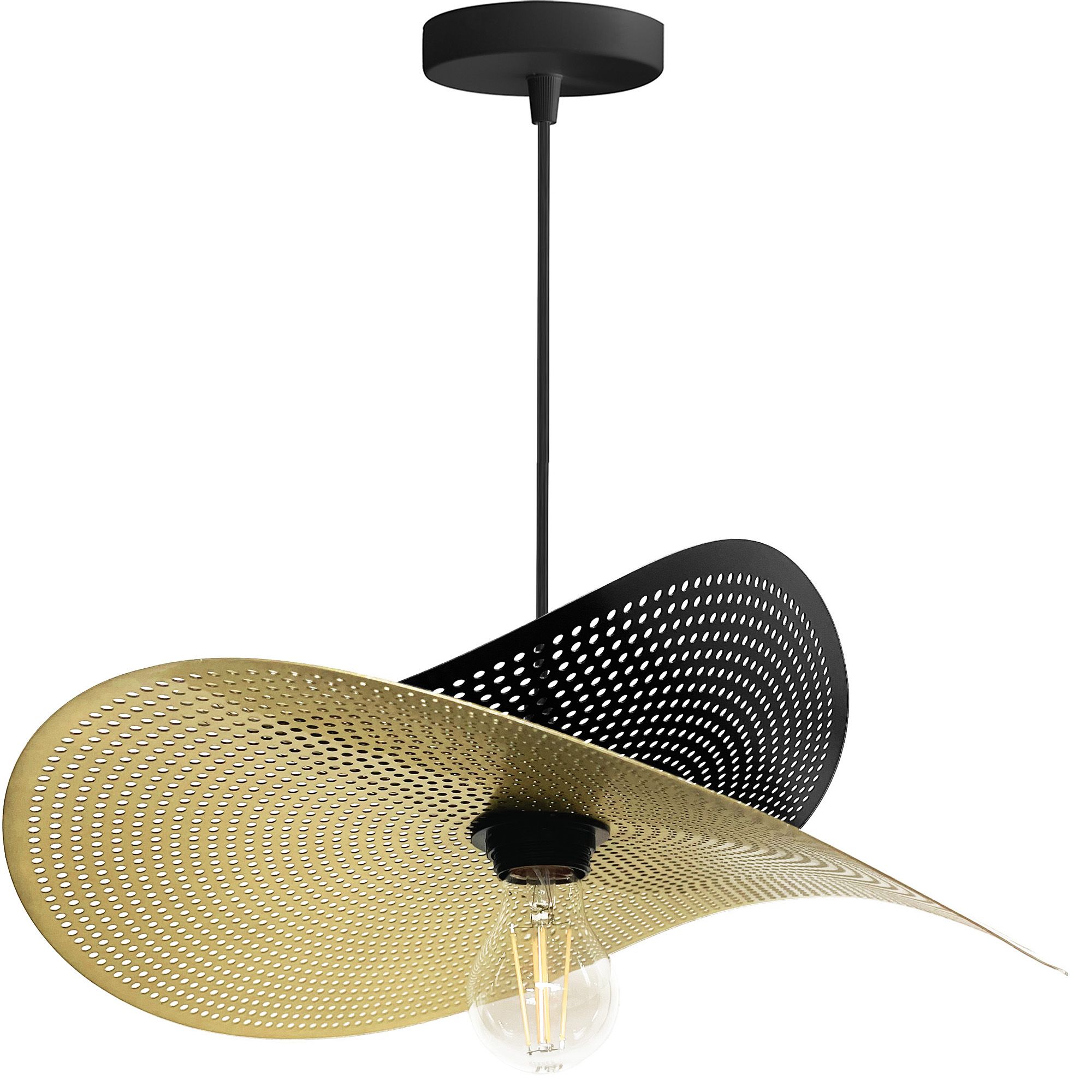 Lampa Sufitowa Wisząca Toolight App1471-1Cp Czarny Złoty