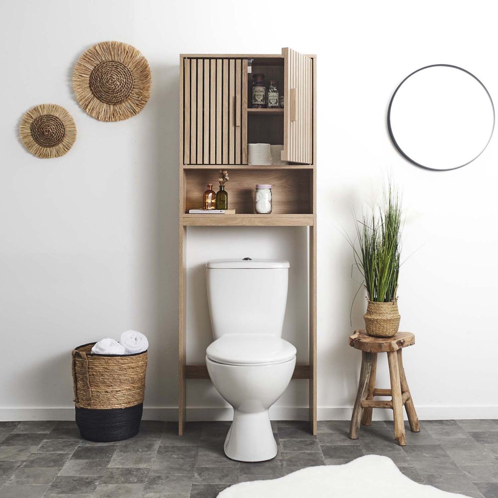 Meuble de Salle de Bain - HOME DECO FACTORY - Klaus - Rustique Chic - Marron - 8