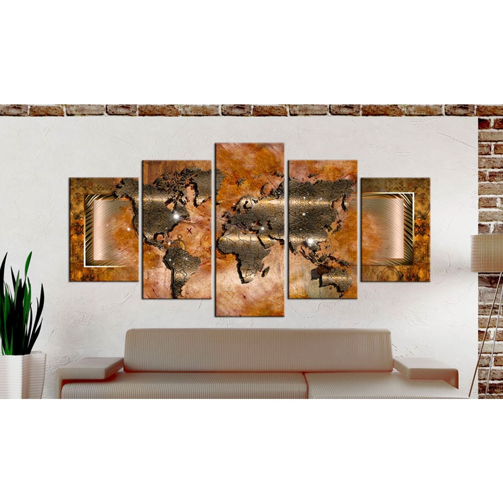 Tableau carte en acier - 200 x 100 cm - 2