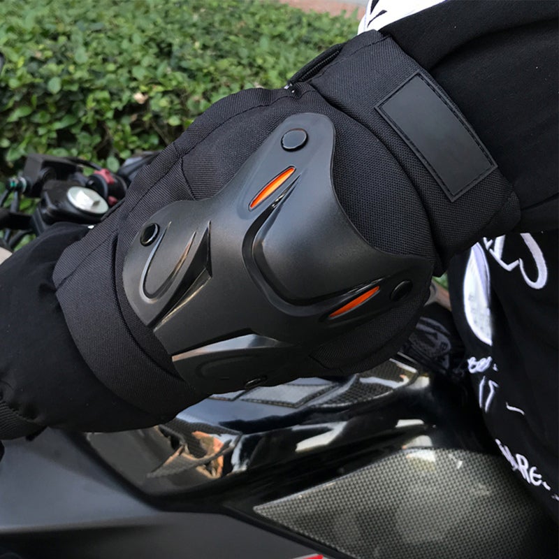 Conjunto de 2 joelheiras ajustáveis para motociclismo, cotoveleiras aquecidas, proteção contra quedas com faixa refletora. - 6