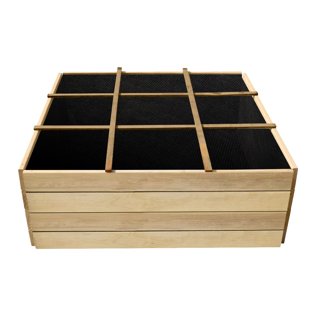 Plantawa suelo de huerto urbano, suelo de 9 departamentos, madera de pino, mesa de cultivo sin patas, 40 x 120 x 120 cm