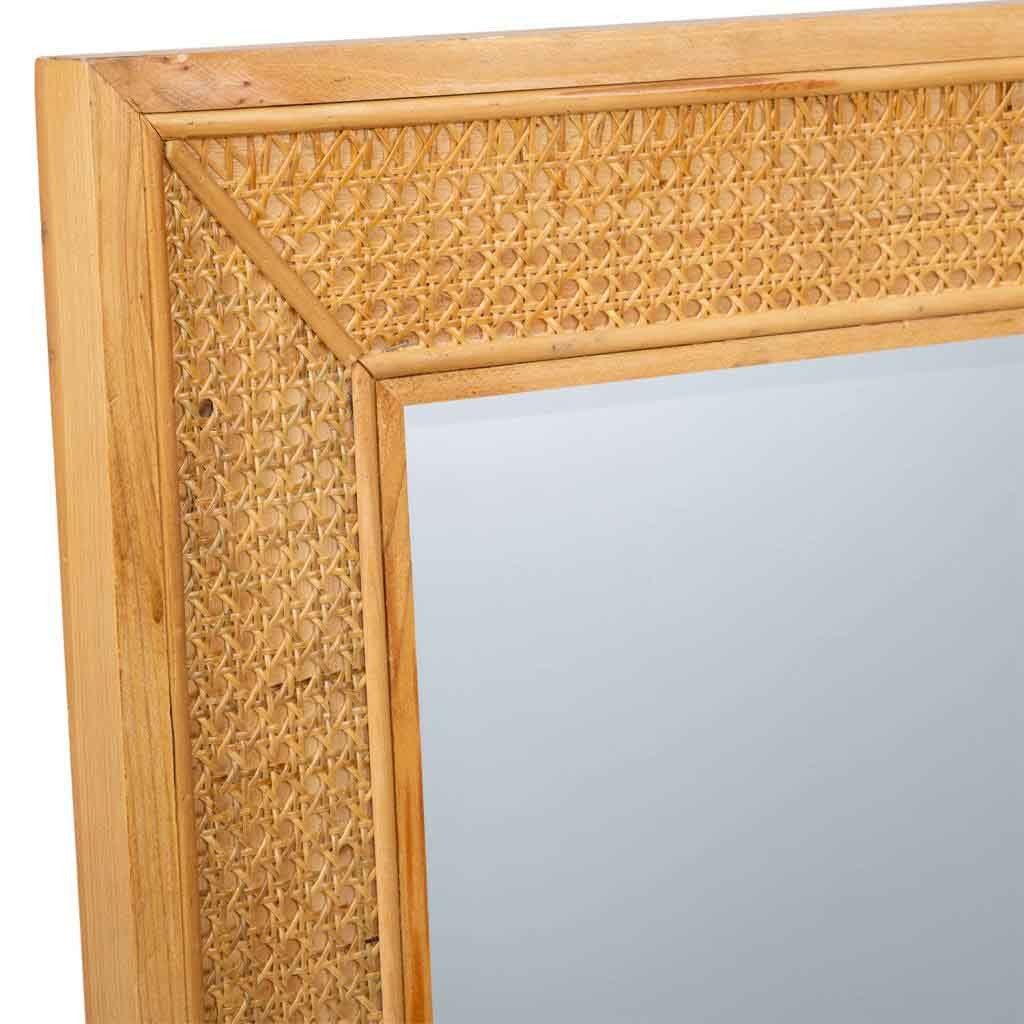 Miroir mural en bois et grille marron 60x04x90h - 4