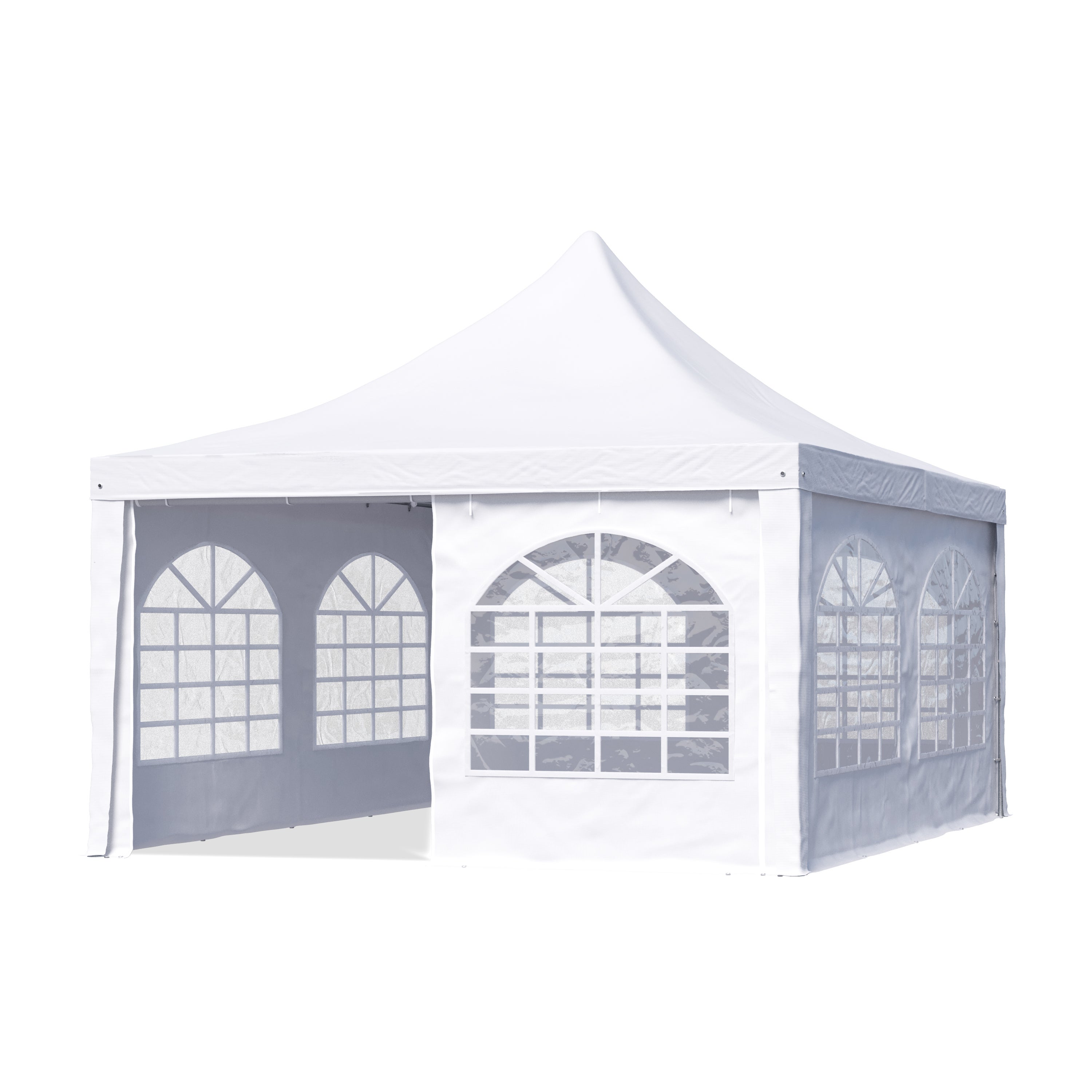 TOOLPORT Namiot Pagoda Pawilon 4x4 m – szybki i łatwy montaż z oknami – wytrzymała biała plandeka PVC 700 g/m²