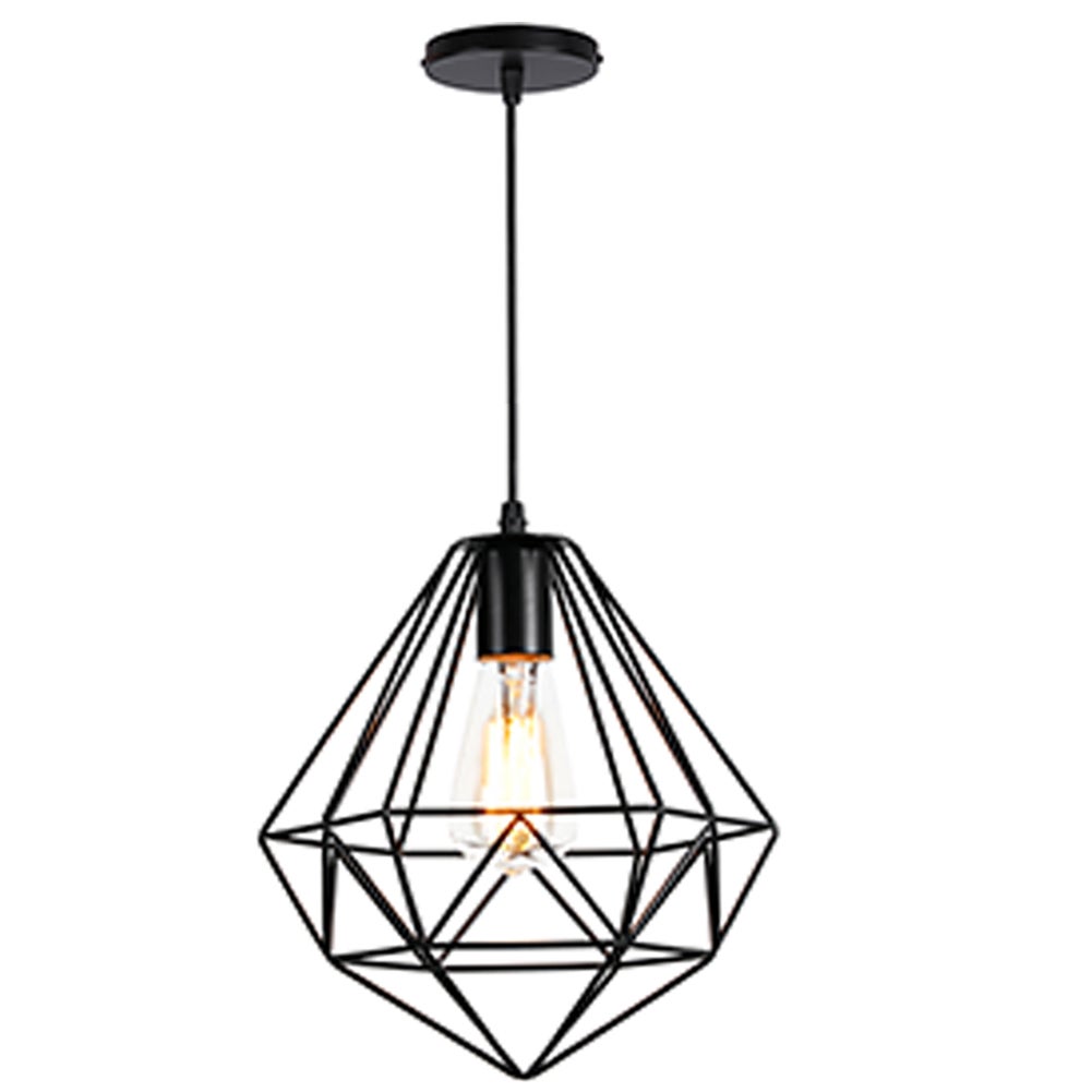 STOEX Rétro Suspension Luminaire Metal Design Diamant Noir