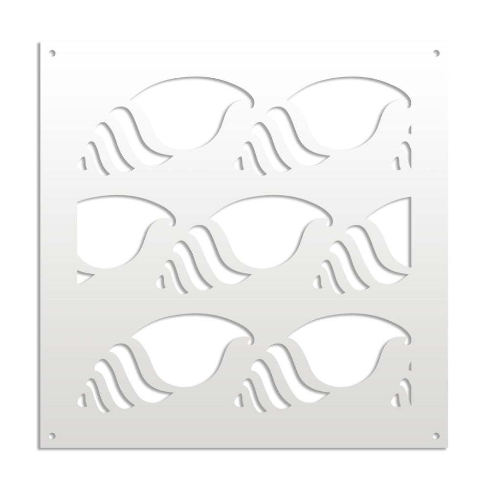 HERMITCRAB - Panel perforowany z PVC - Osłona przeciwsłoneczna - Rozmiar 73x73 cm - Grubość 1 cm - Kolor BIAŁY