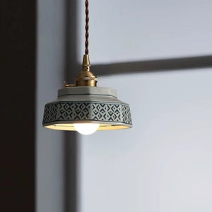 Suspension Luminaire Industrielle Intérieur Vintage Rétro E27 Lustre Abat-jour en Verre Plafonnier Eclairage pour Chambre Salon Cuisine - Cloche | Leroy Merlin
