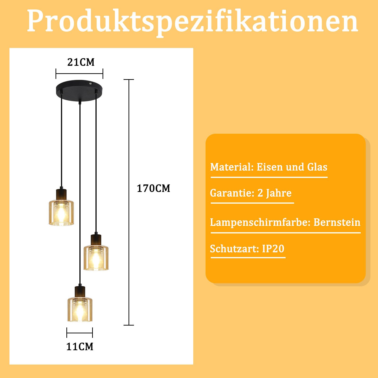 Suspension ZMH Rétro 4 Lampes Cage Métal Noir - Luminaire Industriel Vintage Hauteur Réglable E27 Pour Salle à Manger & Cuisine