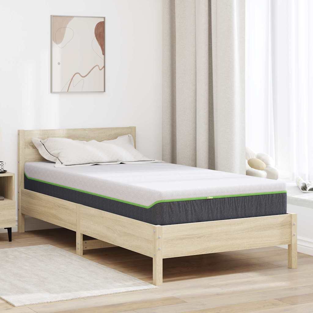 Materac Biały i szary 90 x 190 cm Tkanina żakardowa vidaXL