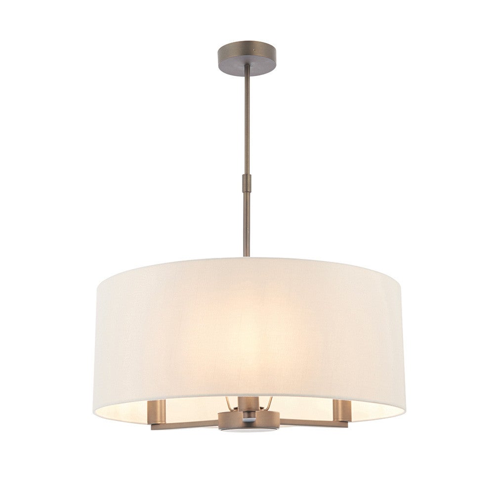 Lampa sufitowa lniany abażur DALEY antyczny brąz 3xE14x15W metal wym:65,5x50x50cm IP20 Endon