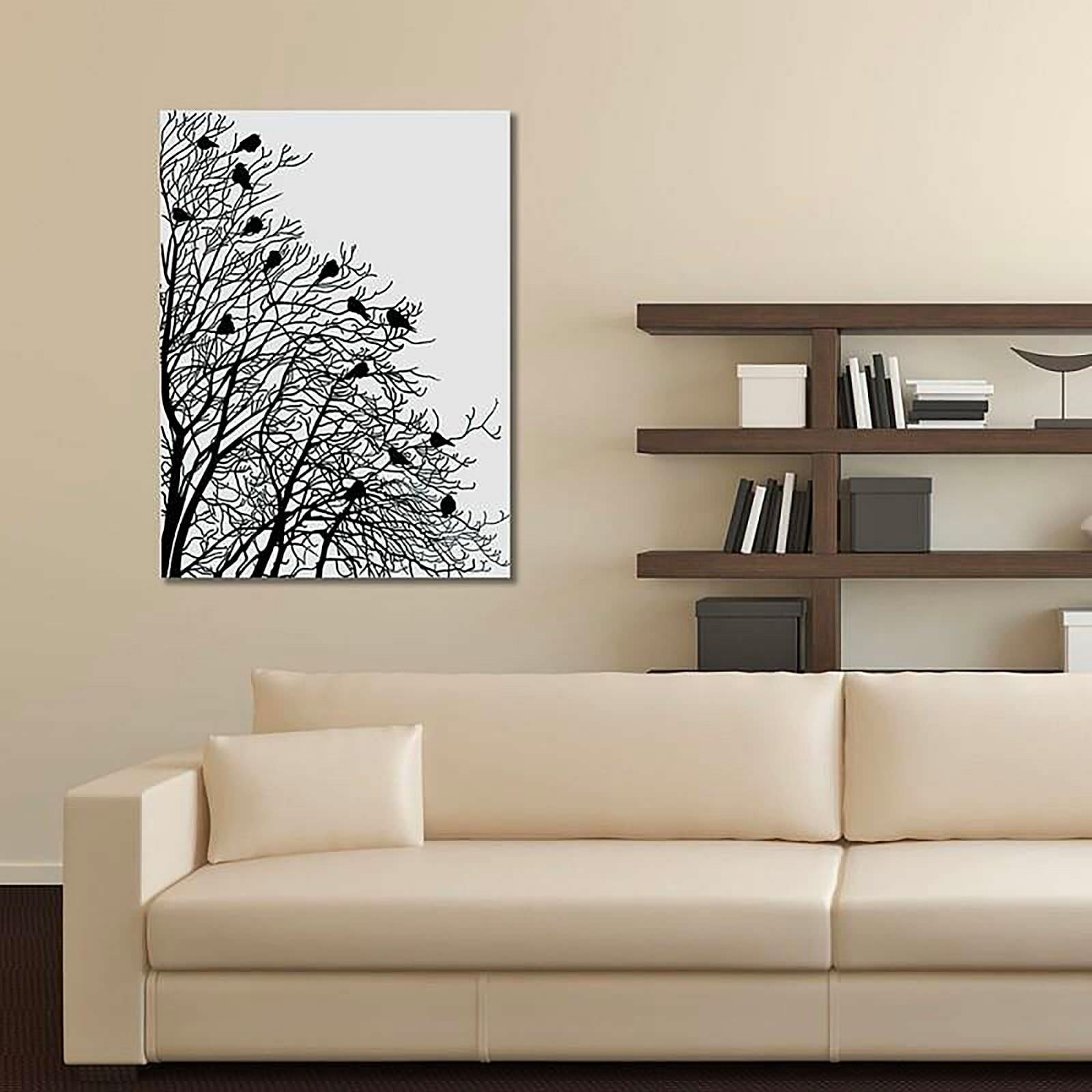 Tableau bois 2 oiseaux sur les branches - 80 x 120 cm - 3