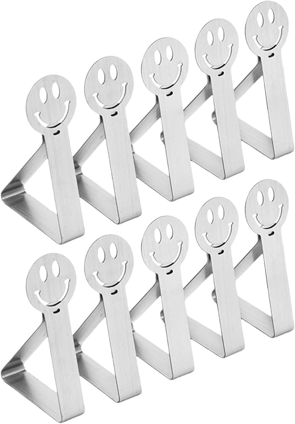 Lithyc Lot De 12 Pinces Nappe Table Extérieur - Acier Inoxydable Réglable, Anti-Vent, Idéales Pique-Niques, Barbecue, Mariage