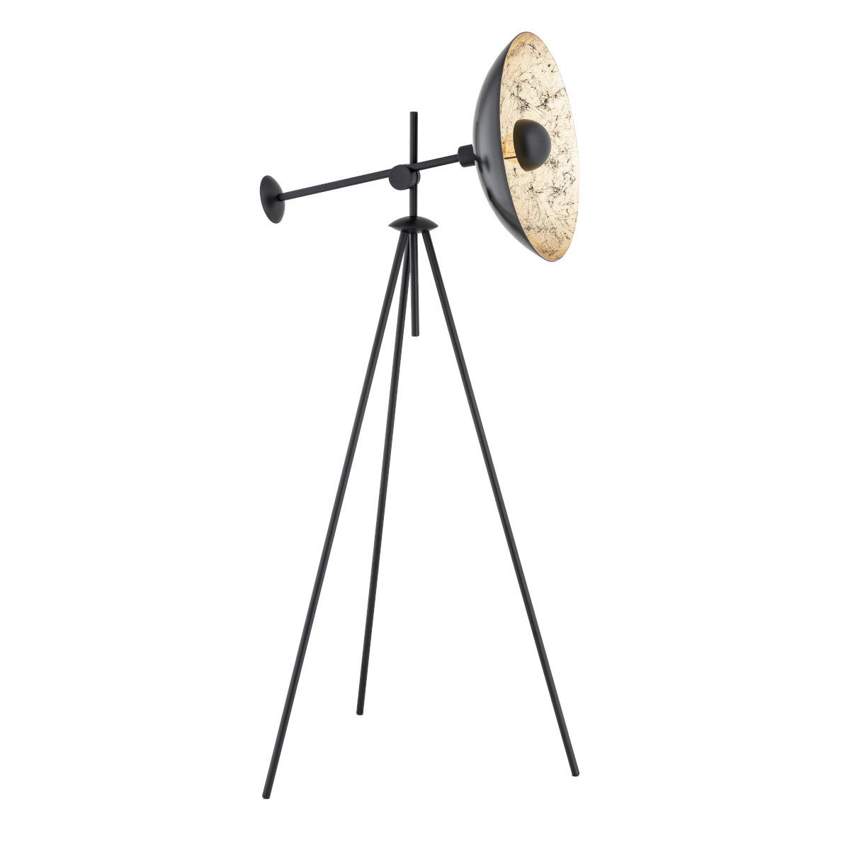 Lampa podłogowa stojąca Passadena czarno-złota 1xE27x15W wym: 160 x 45 x 70 cm metal Alfa