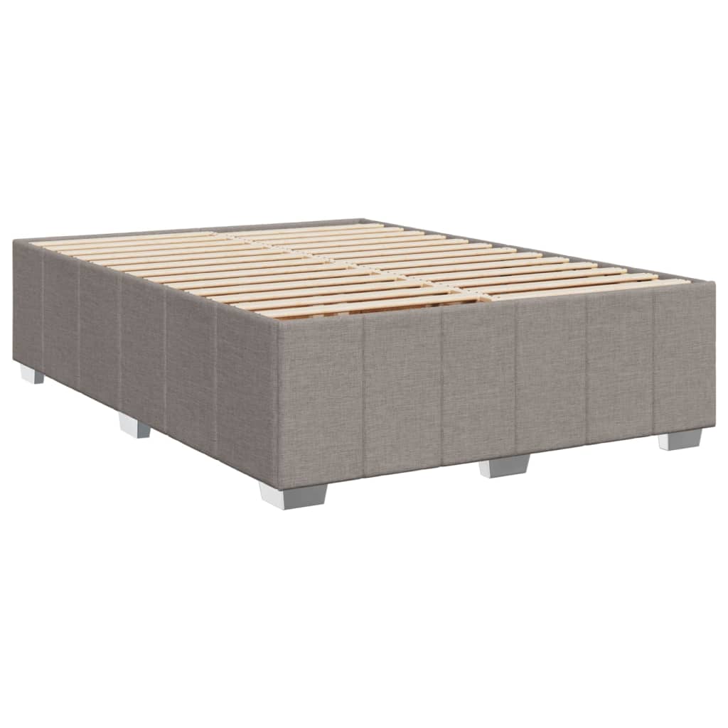 Cadre de lit sans matelas en tissu taupe pour la chambre, 160 × 200 cm - 3