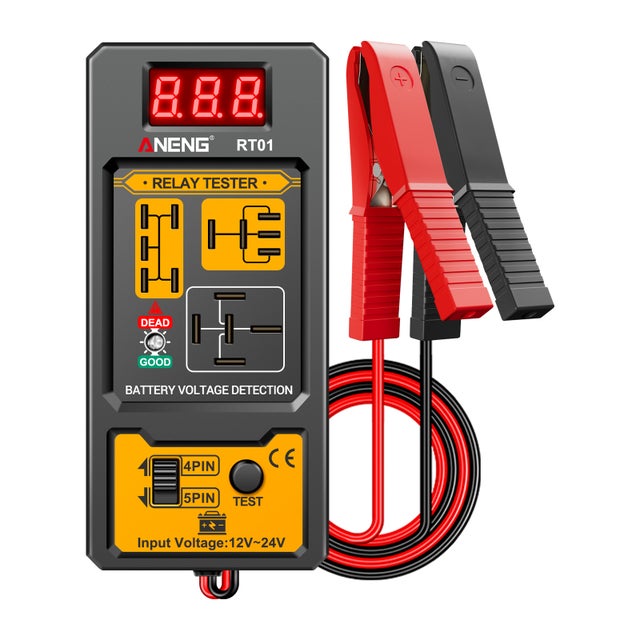 Tester de relais automobile, tester numérique avec affichage de batterie, analyseur compatible pour relais à quatre et cinq broches 12V/24V universel