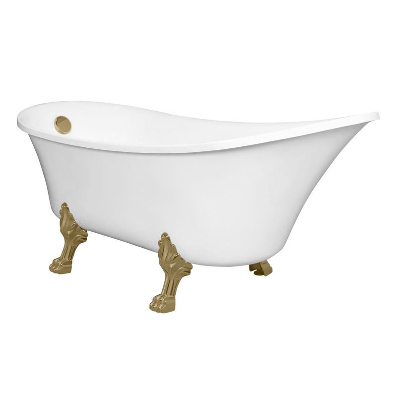 Wanna wolnostojąca Antica z akcesoriami w kolorze mosiądz, komplet