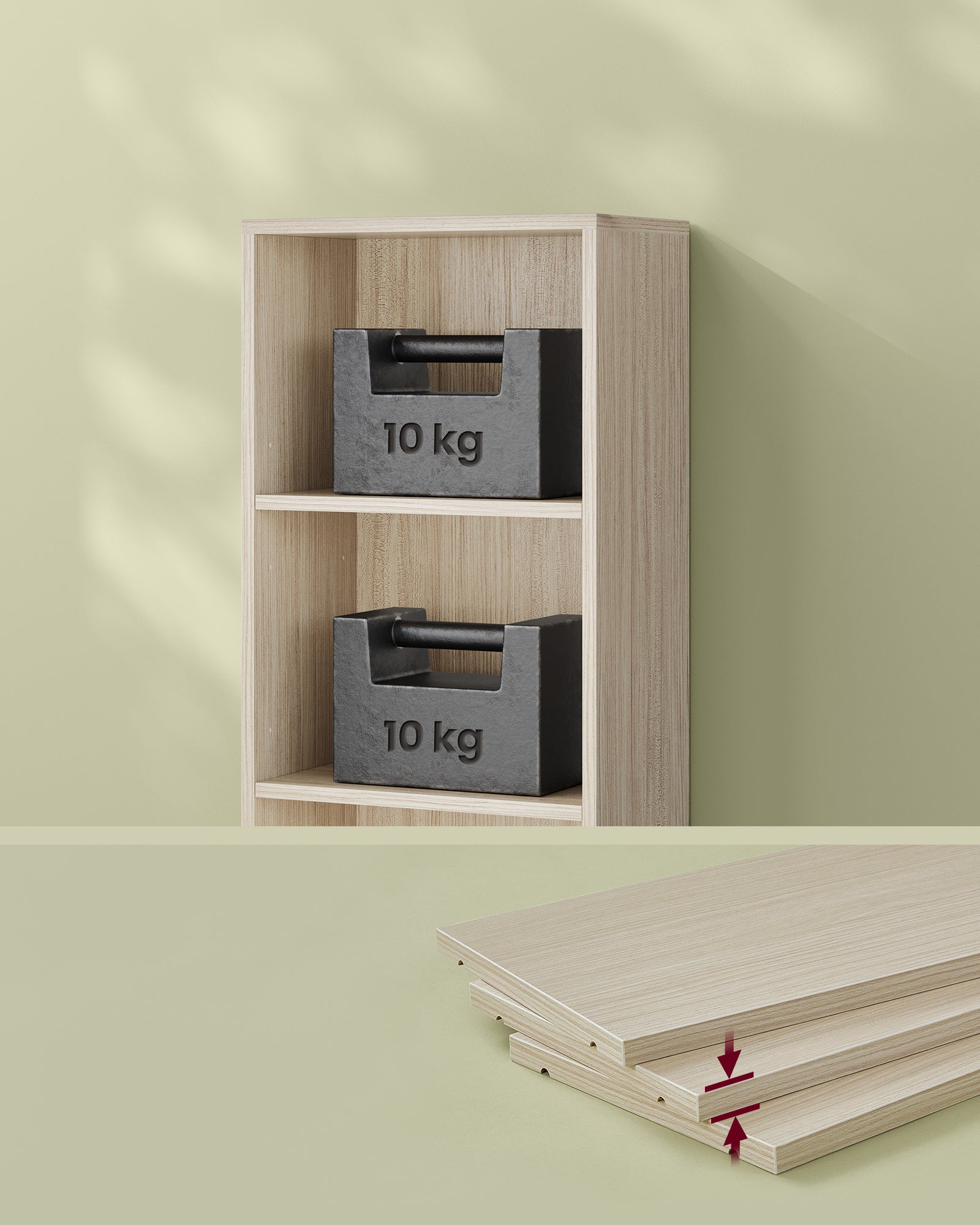 Bibliothèque, Étagère sur 6 Niveaux, Meuble de Rangement Ouvert, Étagère, 24 x 40 x 178,5 cm, pour Salon, Bureau, Salle à Manger, Beige Naturel - 7