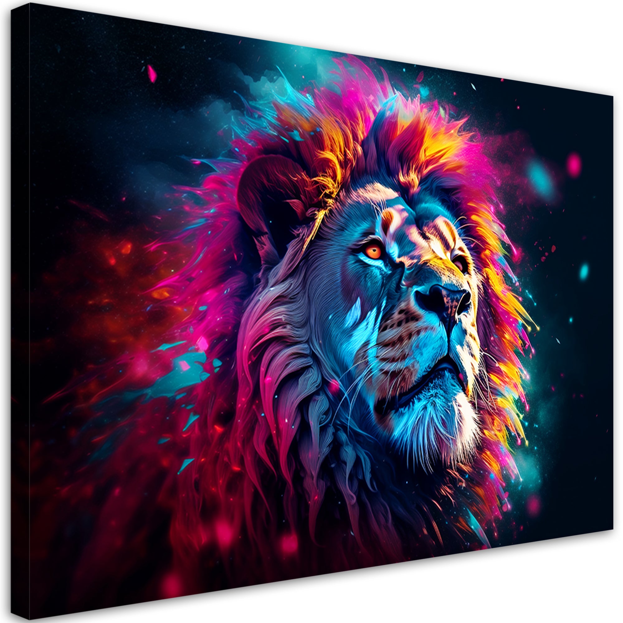 Obraz na płótnie, Neon Lew Zwierzę Afryka 120x80