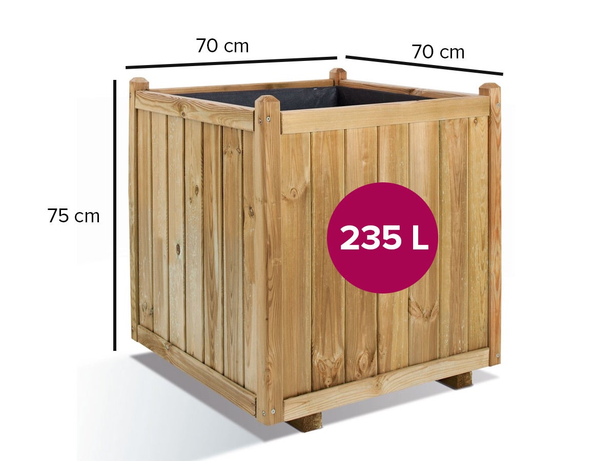 Bac à fleurs carré 