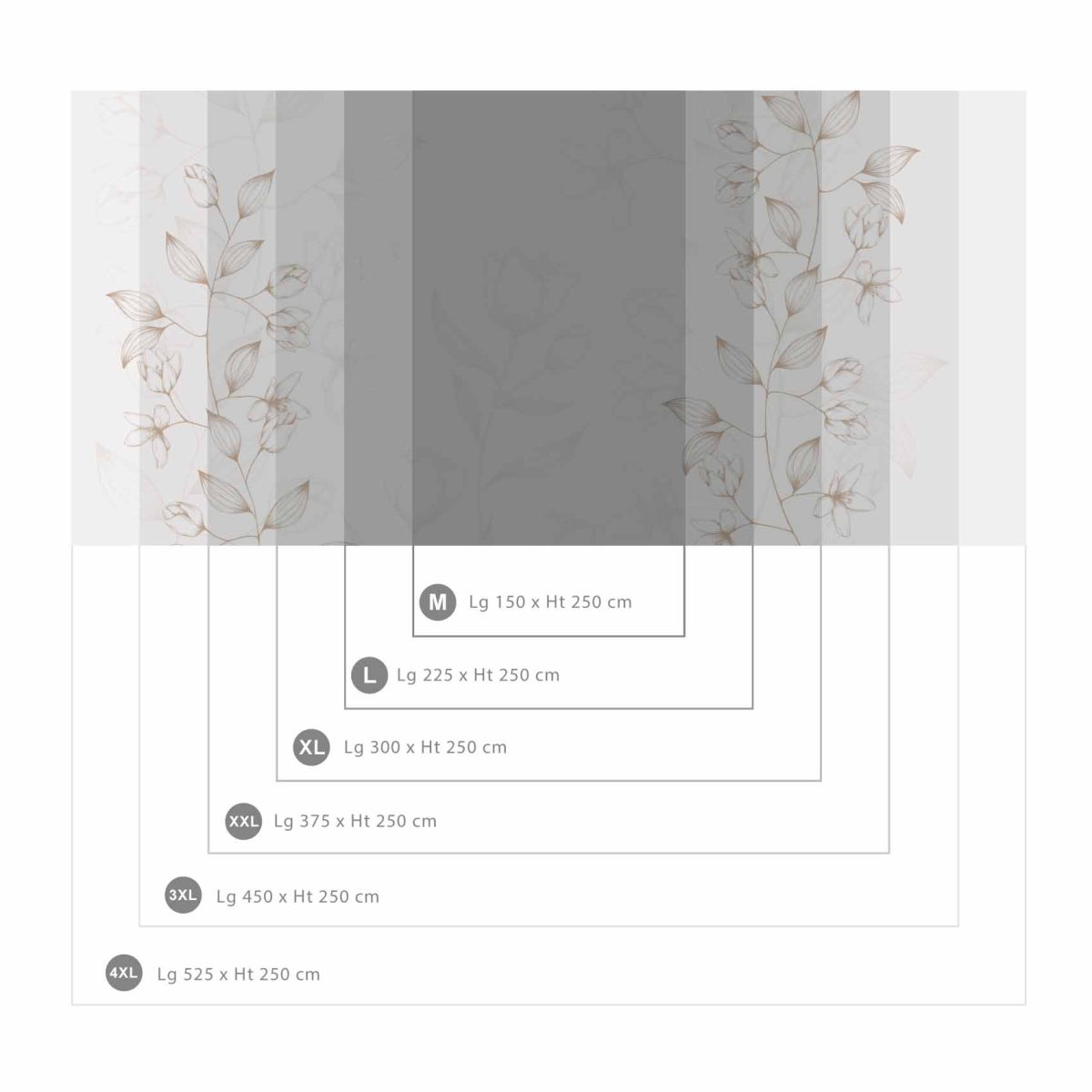 Carta da parati panoramica fiori rampicanti Bianco e nero 525x250cm - 4