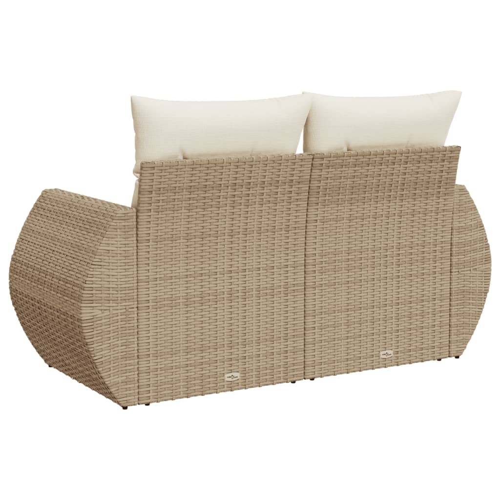Salon bas de jardin en Rattan synthétique Beige 2 personnes - 6