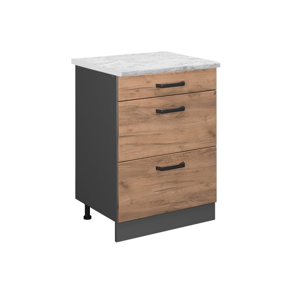Vicco Szafka dolna do kuchni R-Line, Złoty dąb energetyczny, 60 cm BR Marmur