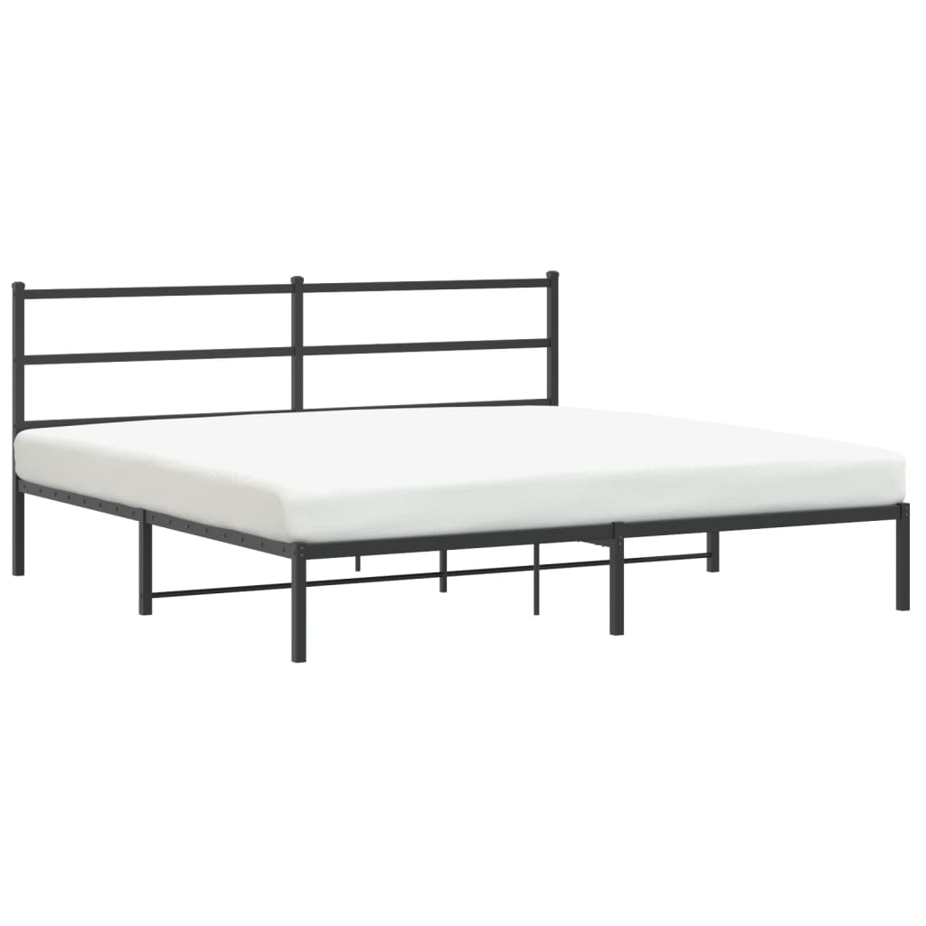 Estructura cama sin colchón con cabecero metal negro 180x200 cm vidaXL - 2