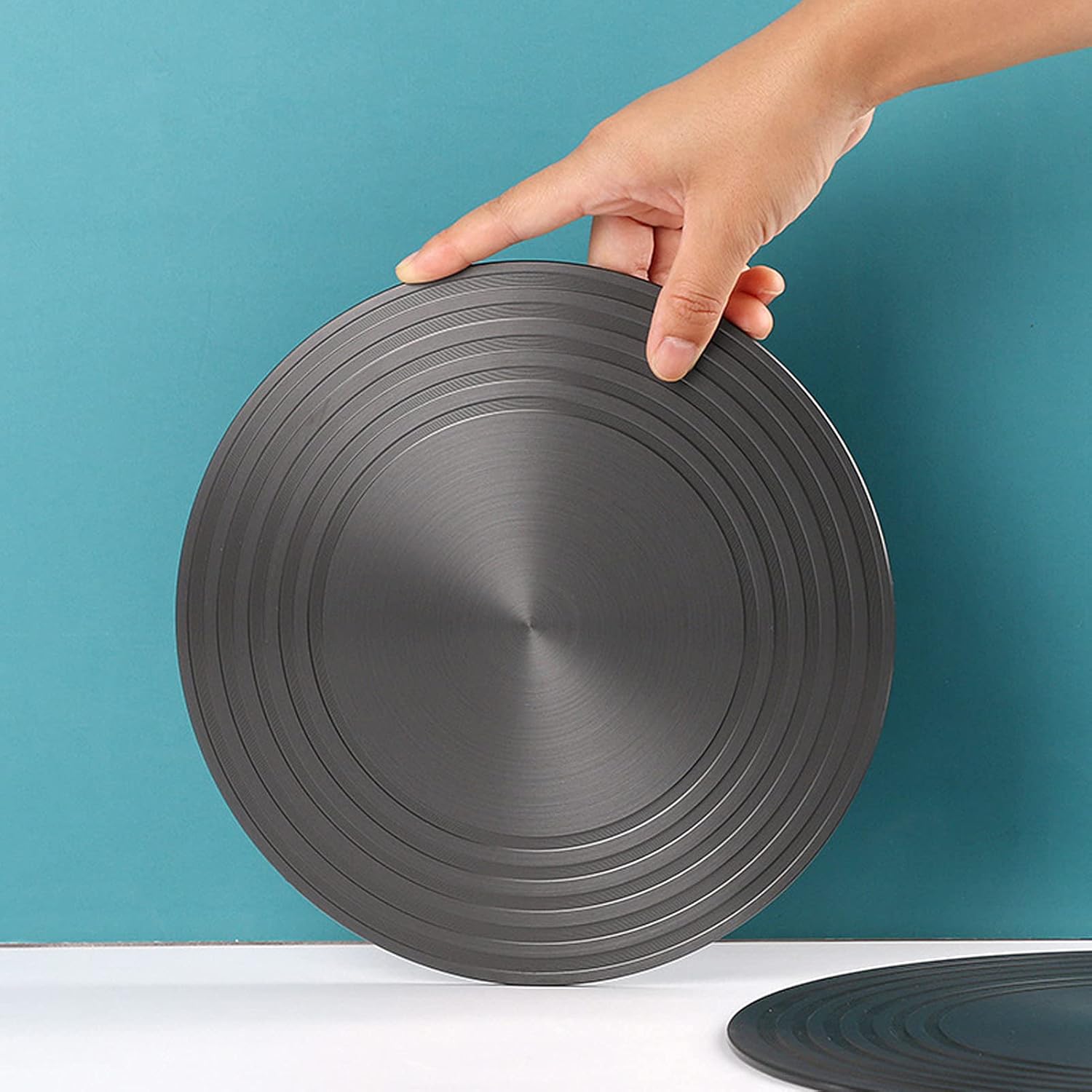 28cm Diffuseur de Chaleur en Alliage Aluminium, Plaque de Conduction Thermique pour Cuisinière à Gaz, Plateau Rond Antidérapant à Décongélation Rapide - 5