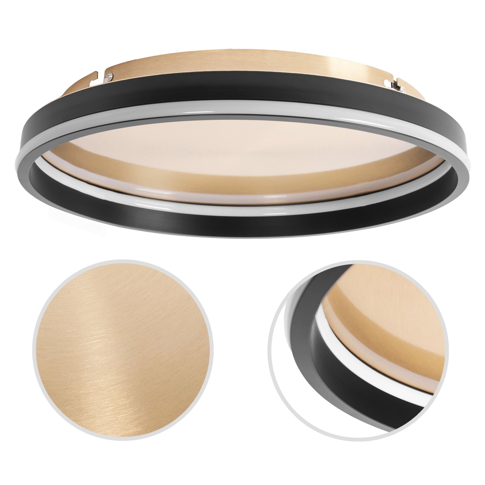 Lampa Sufitowa Toolight App1464 Czarny Złoty Szczotkowany