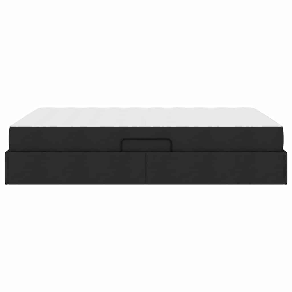 Lit avec rangement et matelas Noir 140 x 200 cm Polyester - 9