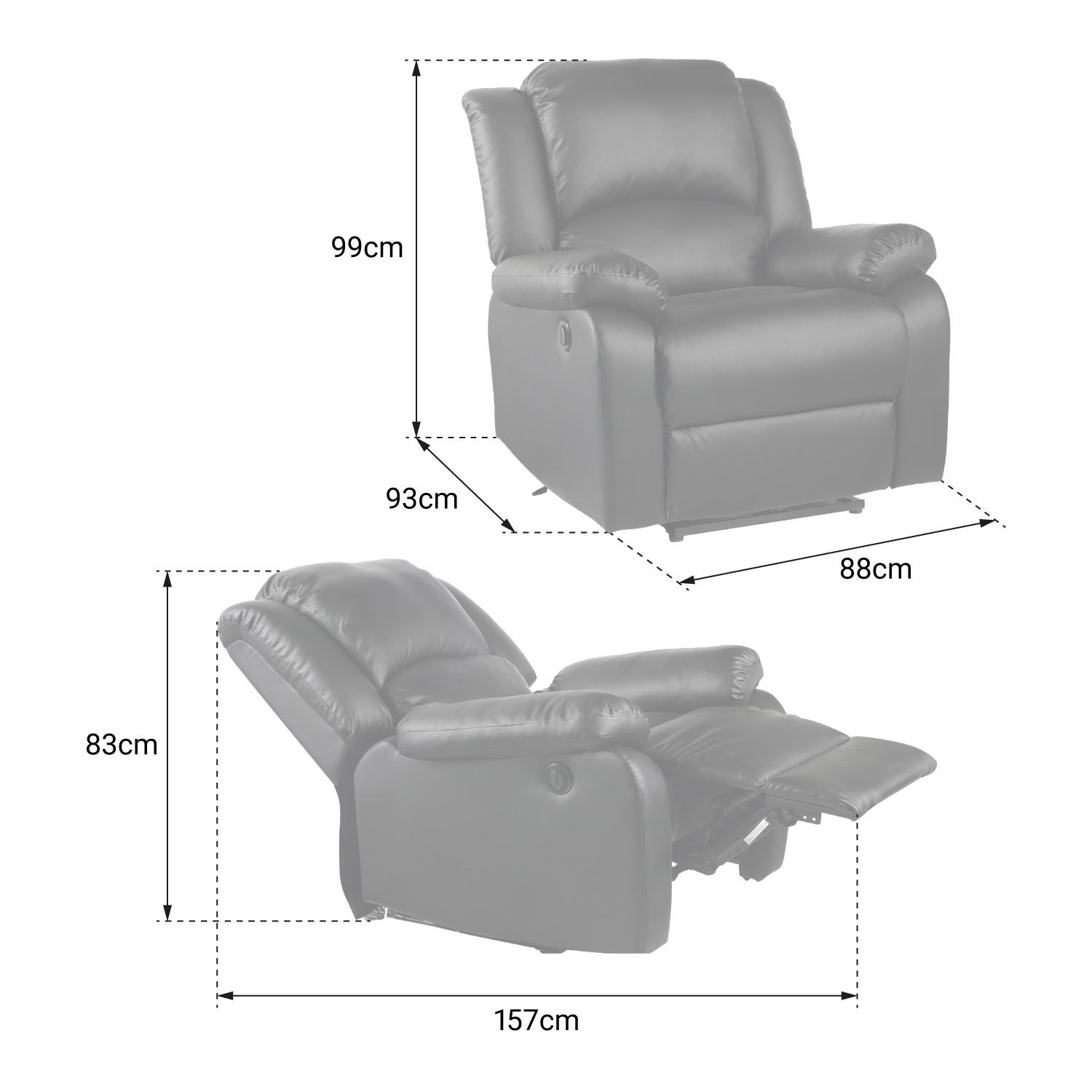Fauteuil électrique inclinable gris anthracite CLOUD - 4