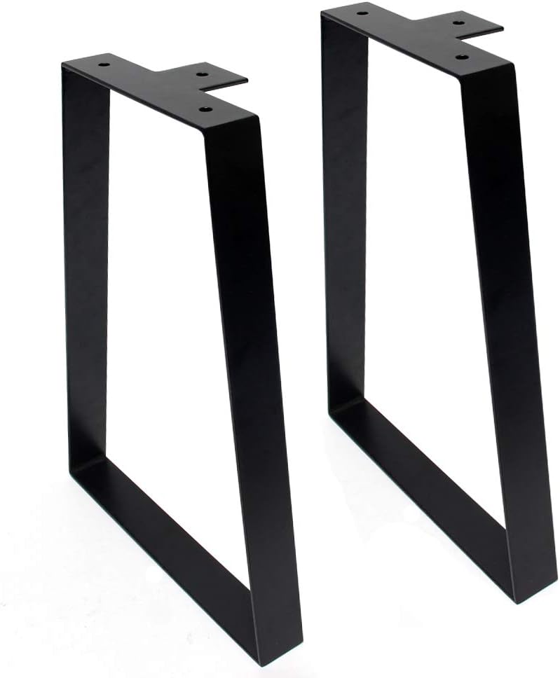 Black Trapezoidal Table Legs for Metal Furniture, Sturdy Iron Material ...