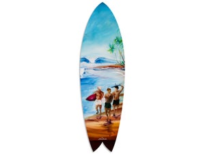 Tavola Da Surf Decorativa DECLINA – Paesaggio Hawaiano 3 – Alu-Dibond 100x30 Cm – Decorazione Murale