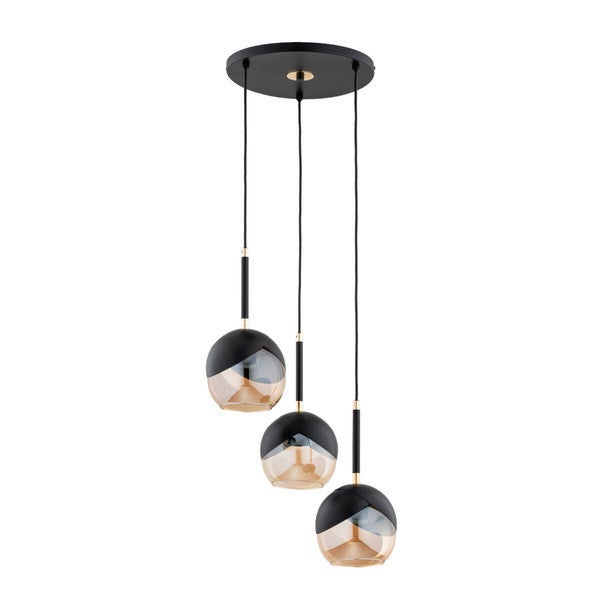 Lampa wisząca Prada czarno-złota 3xE27x15W wym: 85 x 38 x 38 cm metal Alfa