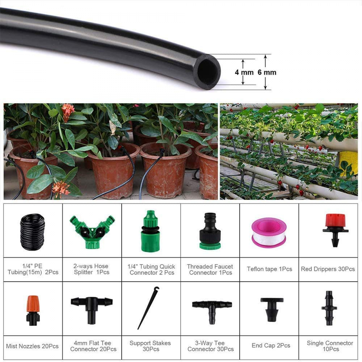 Système D'irrigation,149 Pcs Micro Irrigation Goutte à Goutte Kit Arrosage Automatique,Systeme Arrosage Aoutte A Goutte Irrigation De Jardin-20M - 3