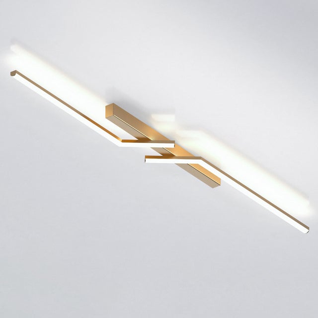 Lampa sufitowa 120 cm, lampa sufitowa LED, nowoczesna lampa ścienna, metalowy żyrandol, białe światło 6000 K, złoty