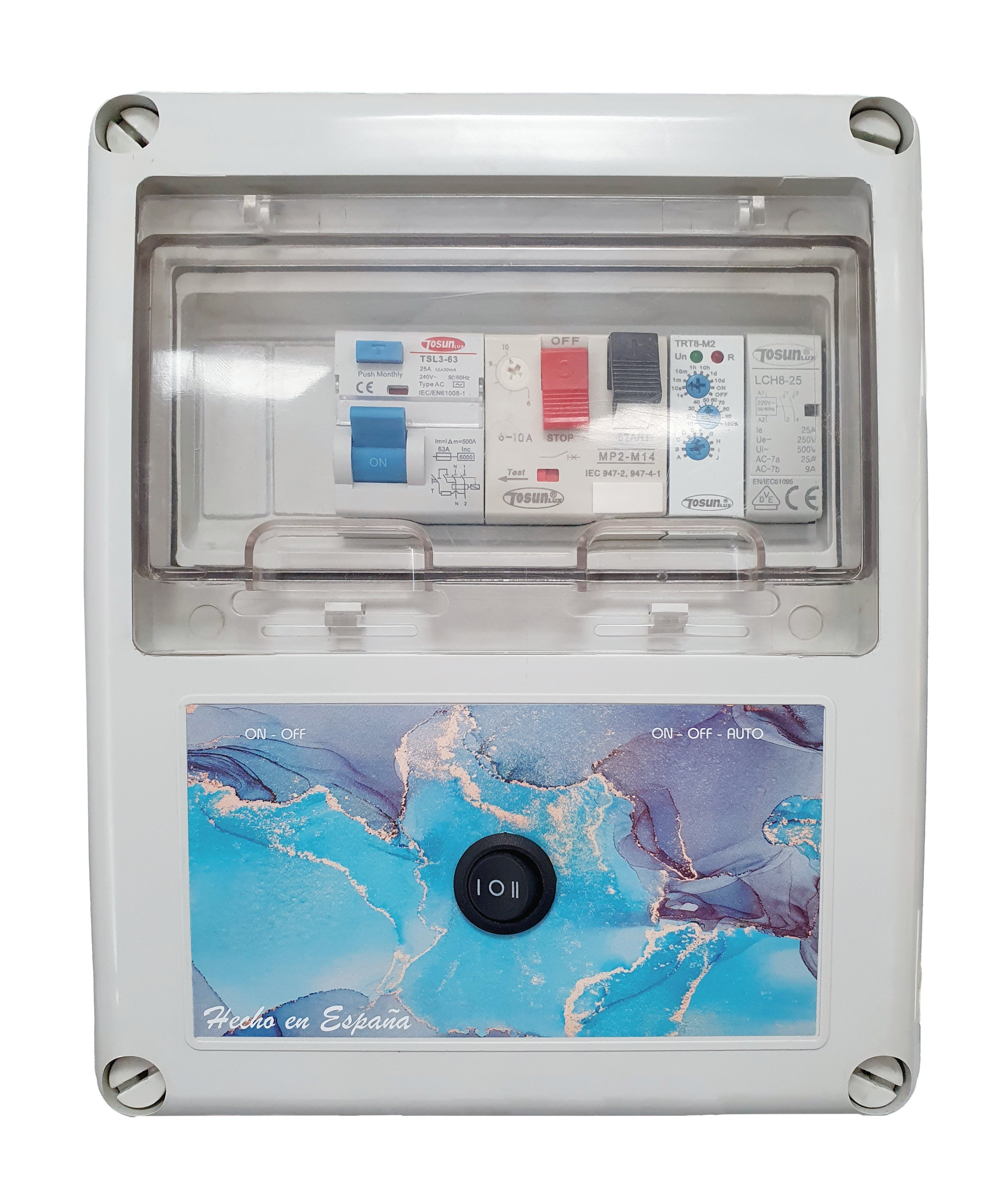Cuadro eléctrico para piscina con control piezoeléctrico (0,5CV
