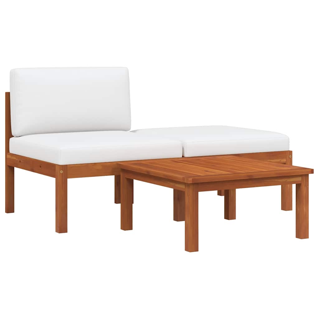 Maison Exclusive - Salon de jardin 3 pièces avec coussins en bois d'acacia et corde - 6