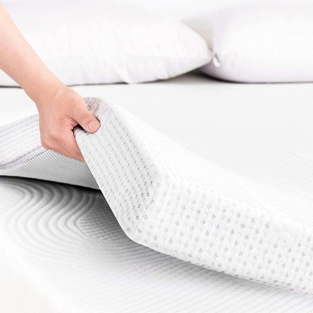 Topper viscoelástico REAL CONFORT 105 x 190 cm, grosor 4 cm, sobrecolchón desenfundable, lavable y transpirable