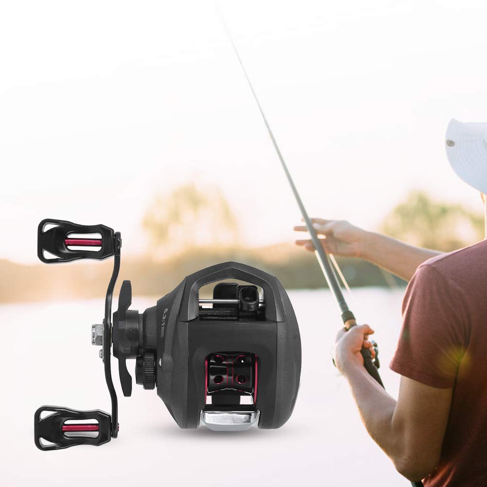 Mulinello da pesca in fibra di carbonio per mulinello da pesca con esche, accessorio per pesca (RS100L (mano sinistra)) - 4