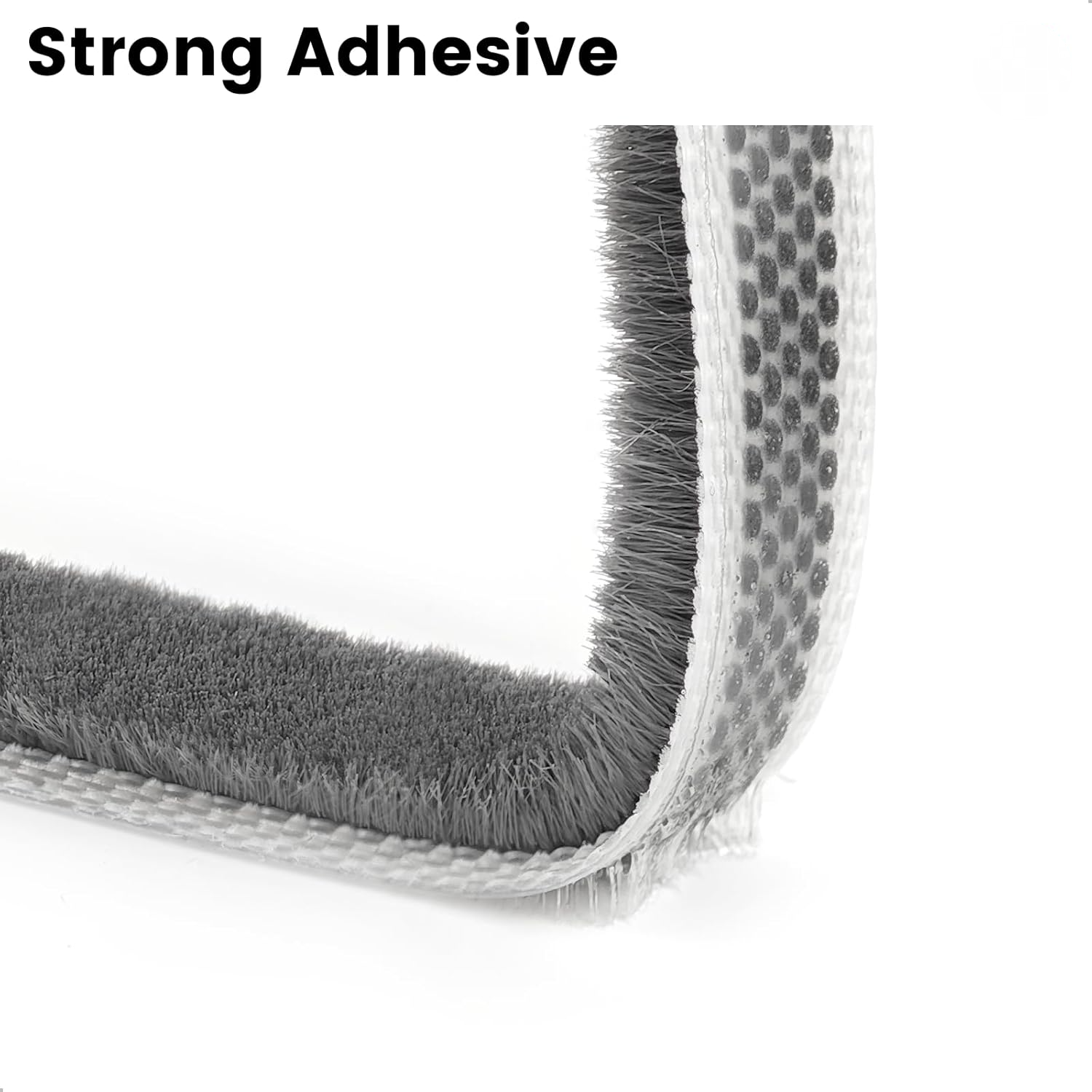 Burlete autoadhesivo para puertas correderas, ventanas y armarios - Gris - 9 mm x 15 mm x 5 m - 6
