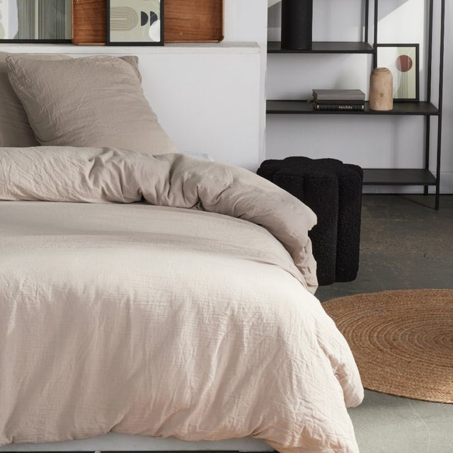 Parure de lit gaze de coton unie DUNE ESSENTIAL