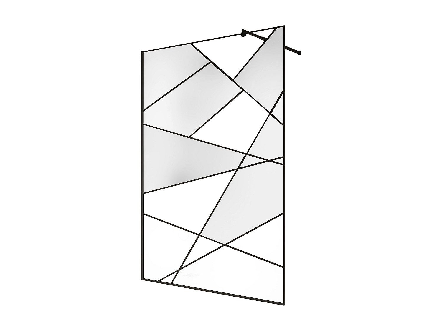 Ścianka prysznicowa z sitodrukiem do kabiny walk-in - Czarny mat - 140 x 200 cm - TRISEO