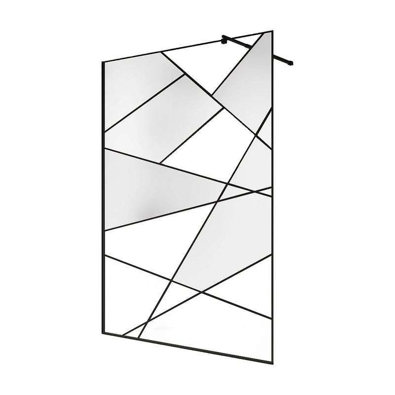 Ścianka prysznicowa z sitodrukiem do kabiny walk-in - Czarny mat - 140 x 200 cm - TRISEO