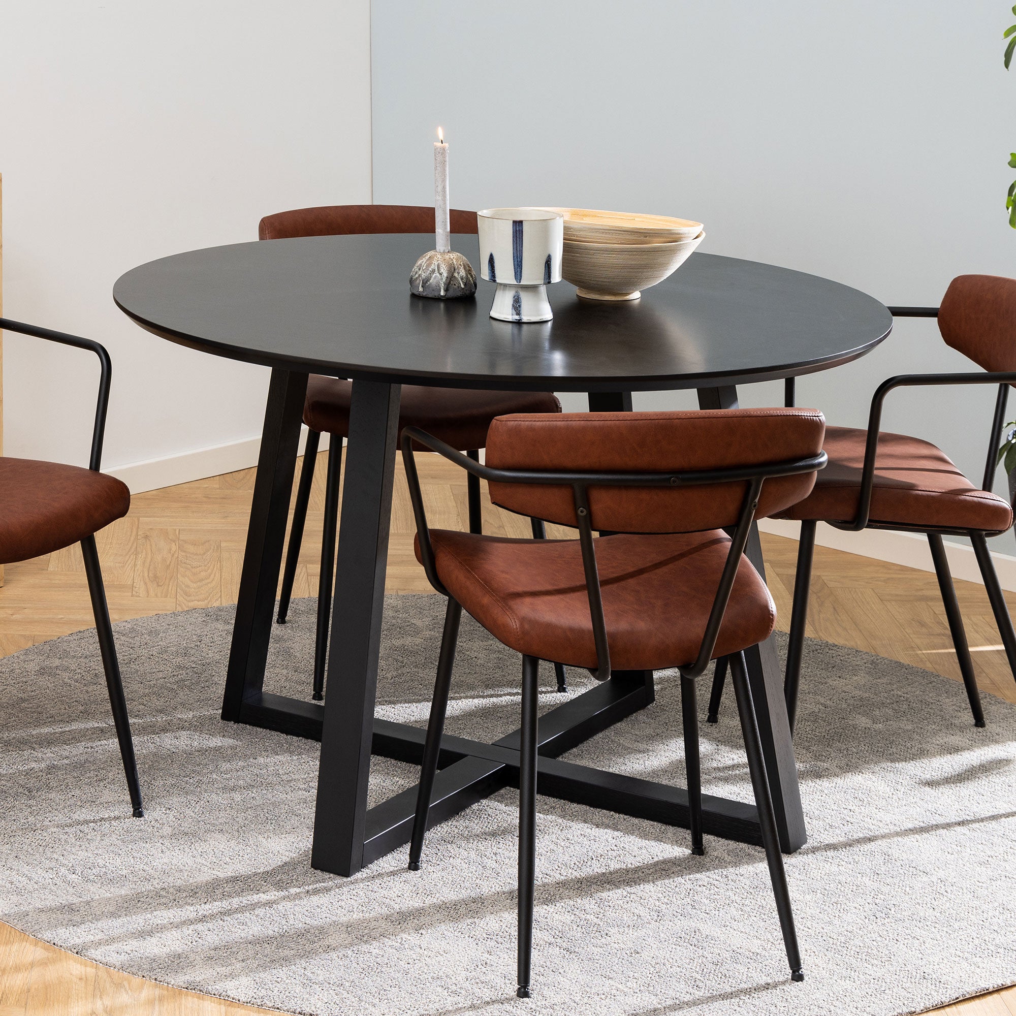 Malika stół do jadalni Ø120cm czarny.