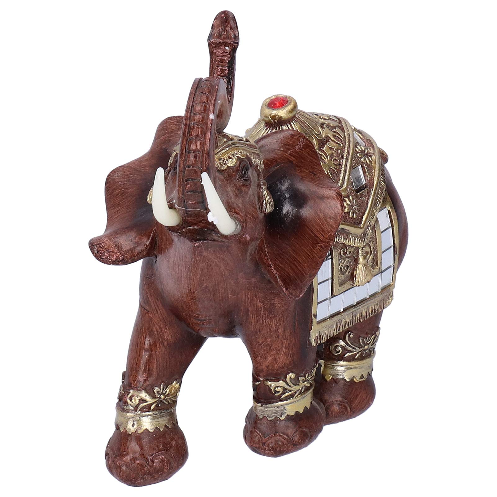 Figurine Éléphant Porte-Bonheur En Résine - Décoration Maison & Bureau - Symbole Richesse & Chance 25,5x19,5cm - 10