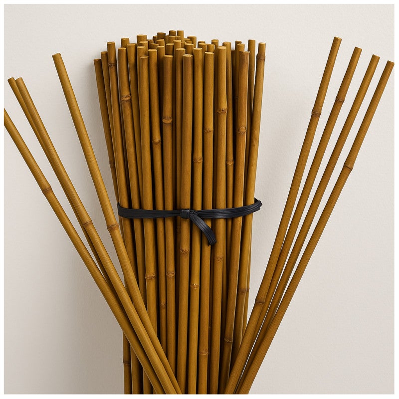 Lot de 100 Tuteur en Bambou 210 cm, 16-18 mm, Tubes en Bambou pour Plantes et Arbres, Baguettes de bambou, Canne de bambou - 8