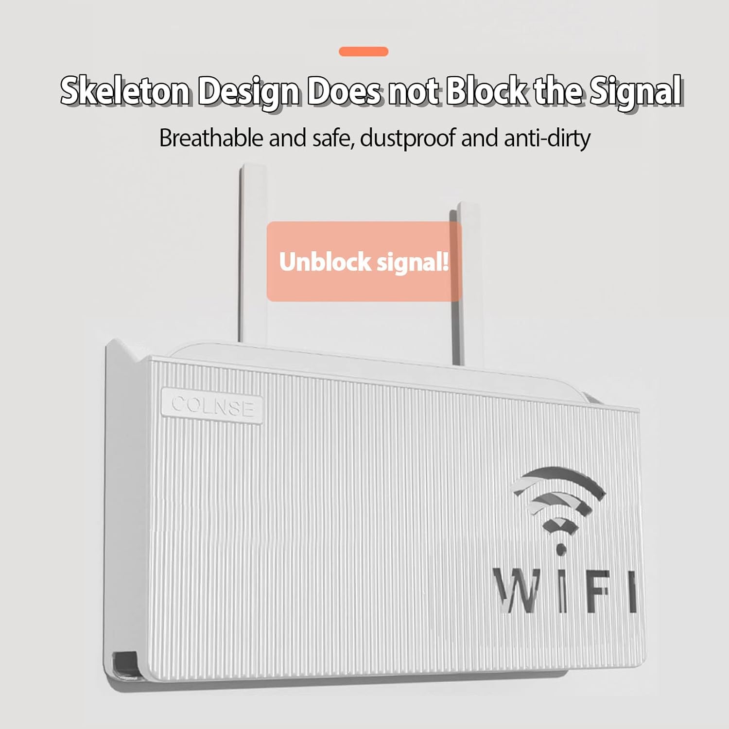 Boîte Rangement Routeur WiFi Support Mural - Étagère Décoration Salon TV - Organisation Intérieure Blanche - 5