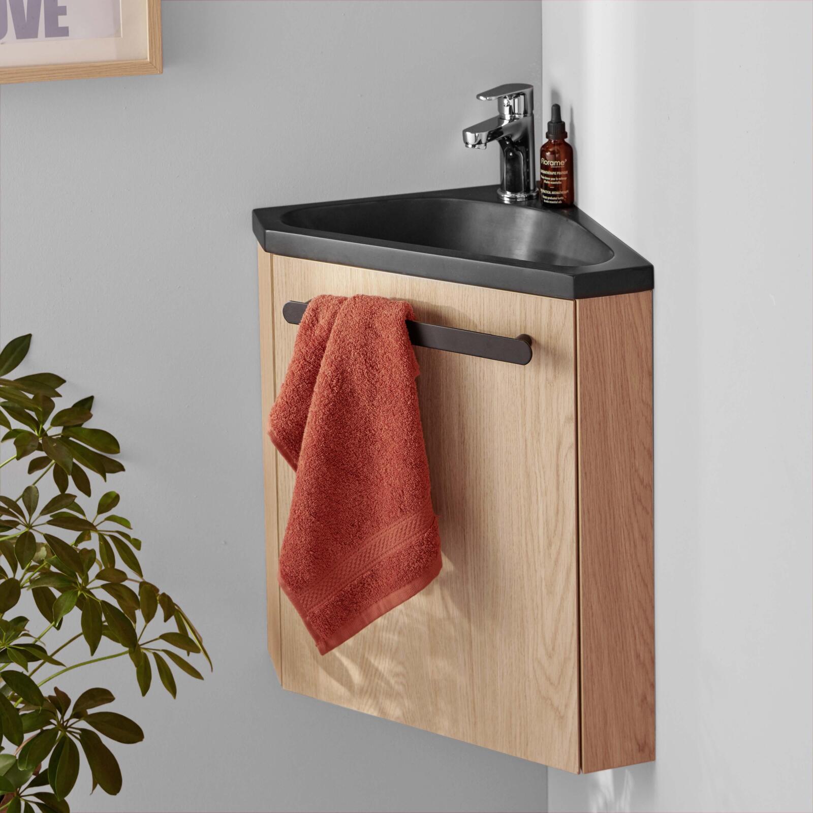 Meuble lave-mains SKINO + robinet chromé - 4