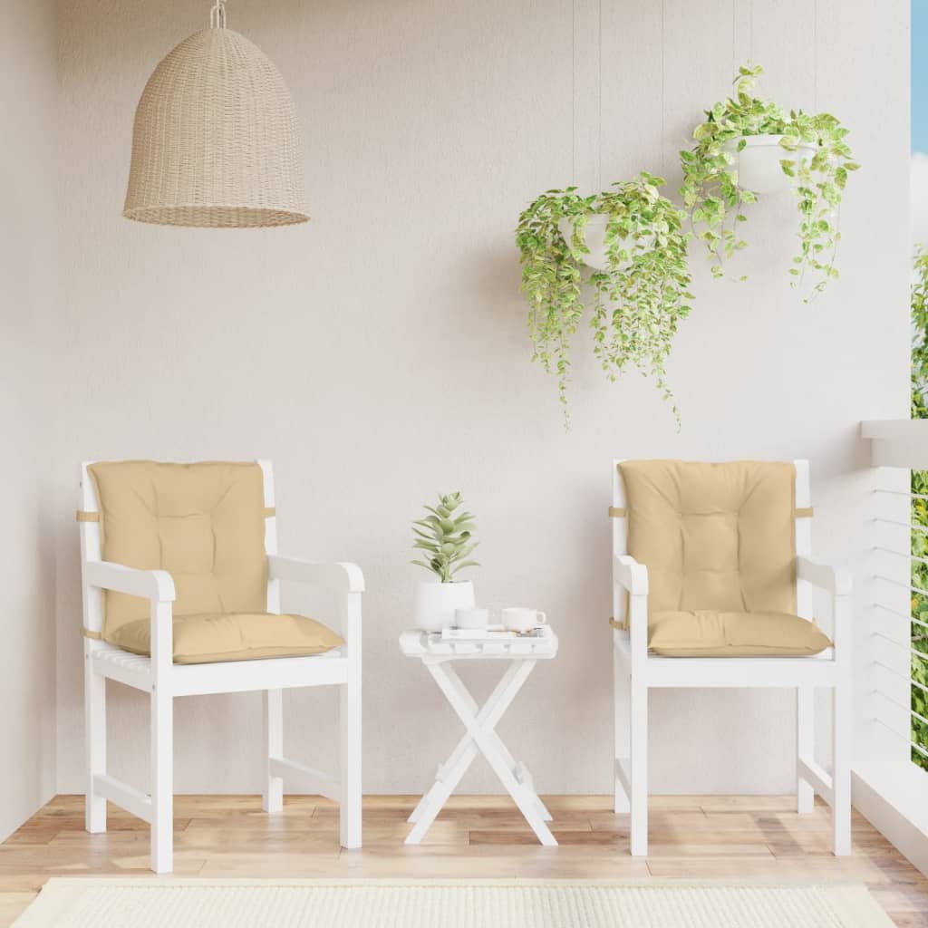 Cuscini per sedia schienale basso 2 unità tessuto beige melange 100x50x7 cm - COMFORTXL - 4