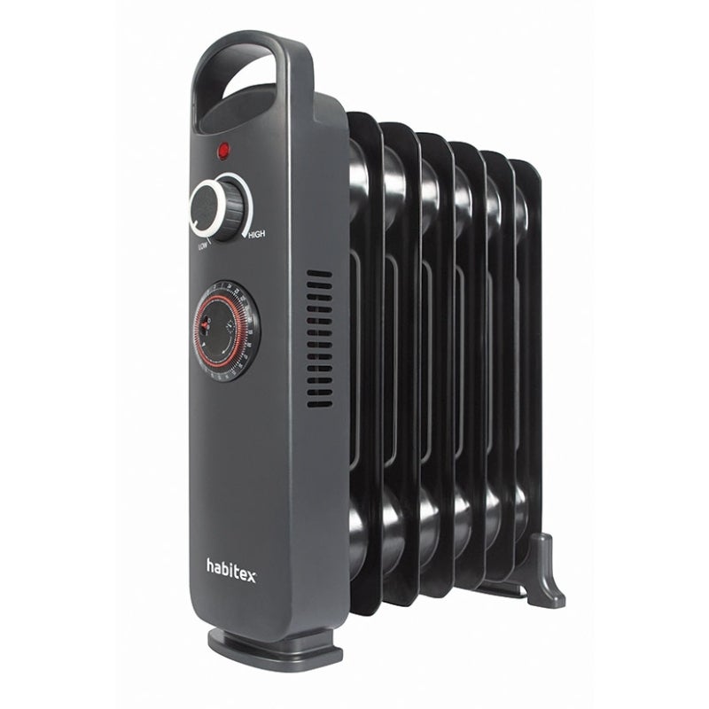 Habitex Radiador De Aceite E352 – 700W Con Termostato Regulable Negro , Leroy Merlin